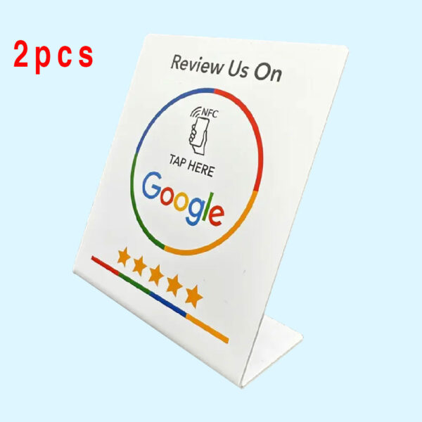 2 pcs pre-programmed NFC Google Review Stands- Ready to Use, No Setup Required